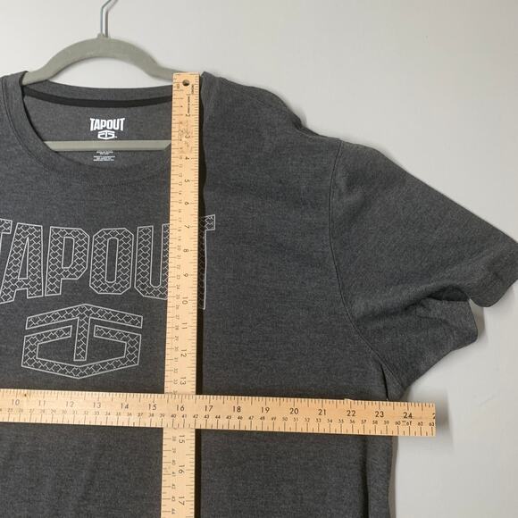 Tapout Mens Shirt 2XL Gray Logo Short Sleeve Tee MMA Casual T shirt Gym Workout - Picture 4 of 8